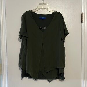 Apt. 9 Olive Green Asymmetrical Relaxed Blouse